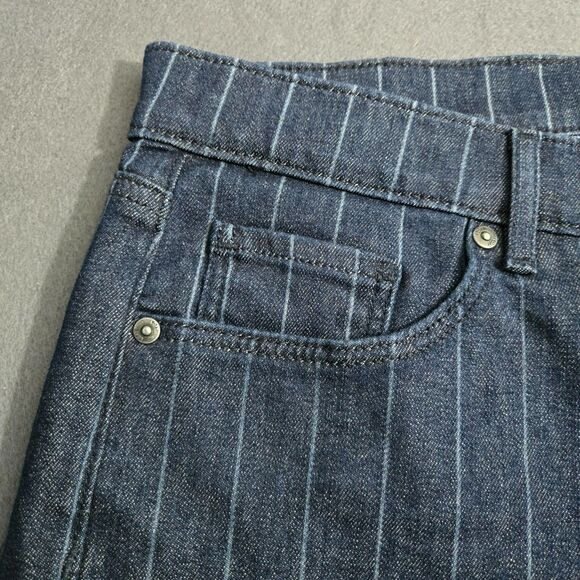 Ann Taylor Loft Size 12/31 Skinny Jeans Stretch Striped Modern - Picture 5 of 16